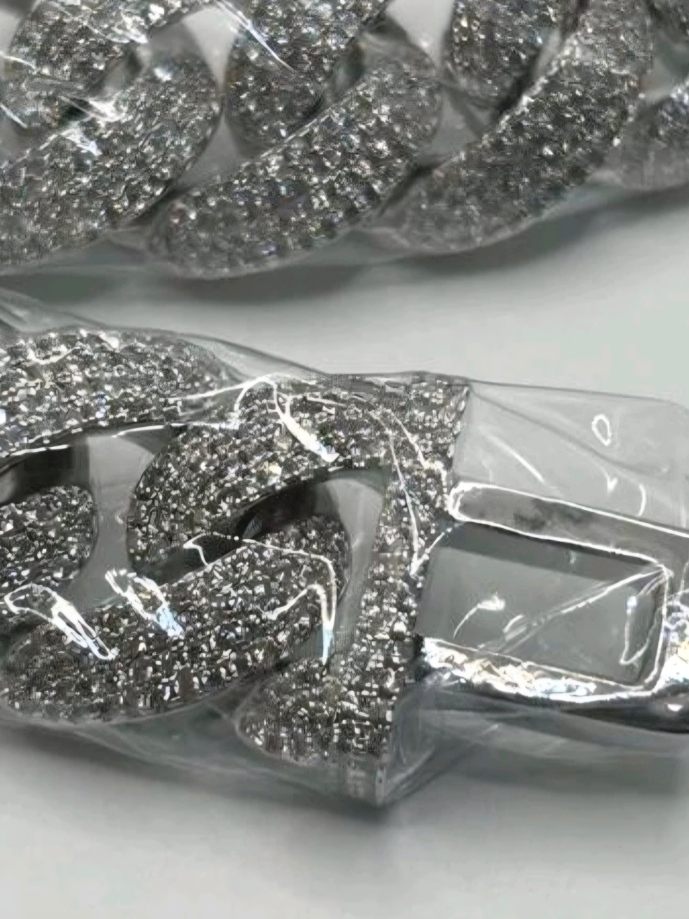 Iced Out 23 CT MOISSANITE Cuban Link Prong Chain Necklace 24mm / 24" Long - Picture 8 of 12